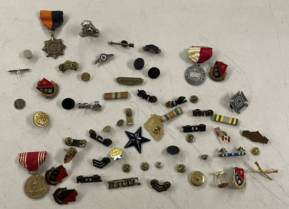 Vintage Military Lapel Pins Medals Collection ROTC Army Insignia Award Lot